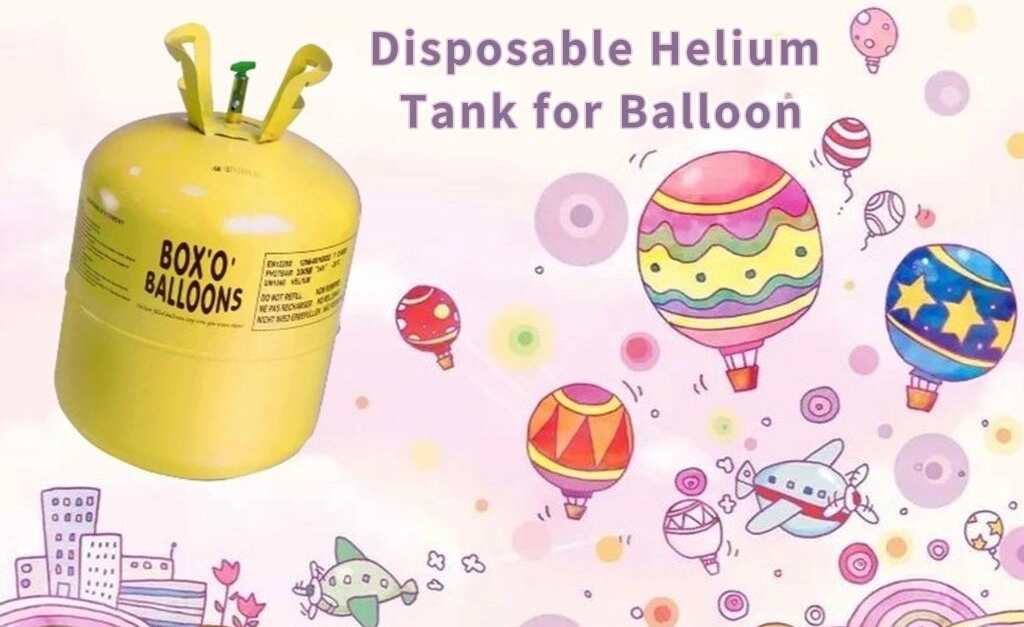 Portable 7.1L 30 Balloons Inflate Disposable Helium Gas Tank Steel Cylinder for Party
