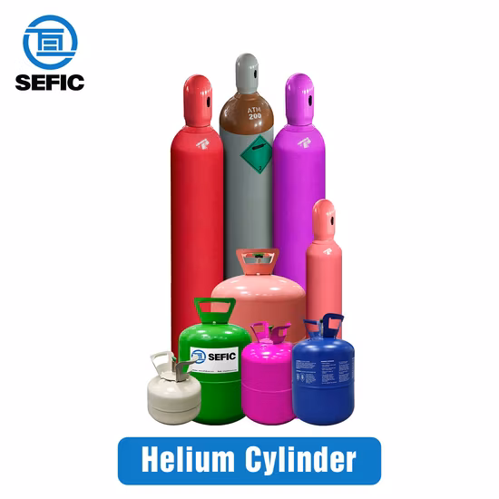 Cilindro de gas nitrógeno CO2, helio, argón, hidrógeno, oxígeno, acero sin costura Sefic